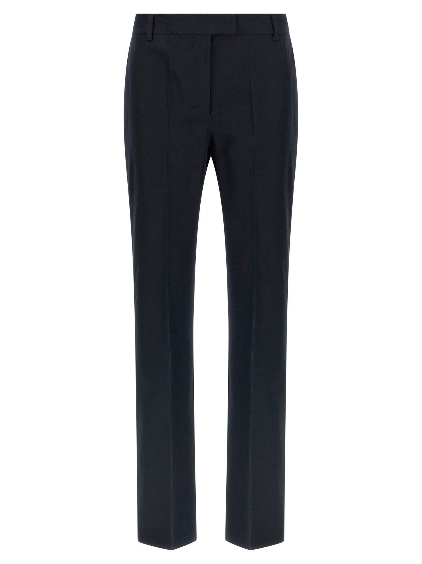 Trousers by S Max Mara for women in stretch viscose cotton blue features a sculptural silhouette, showcasing a sculptural flared & cropped and cropped with a sophisticated for a sculptural finish.