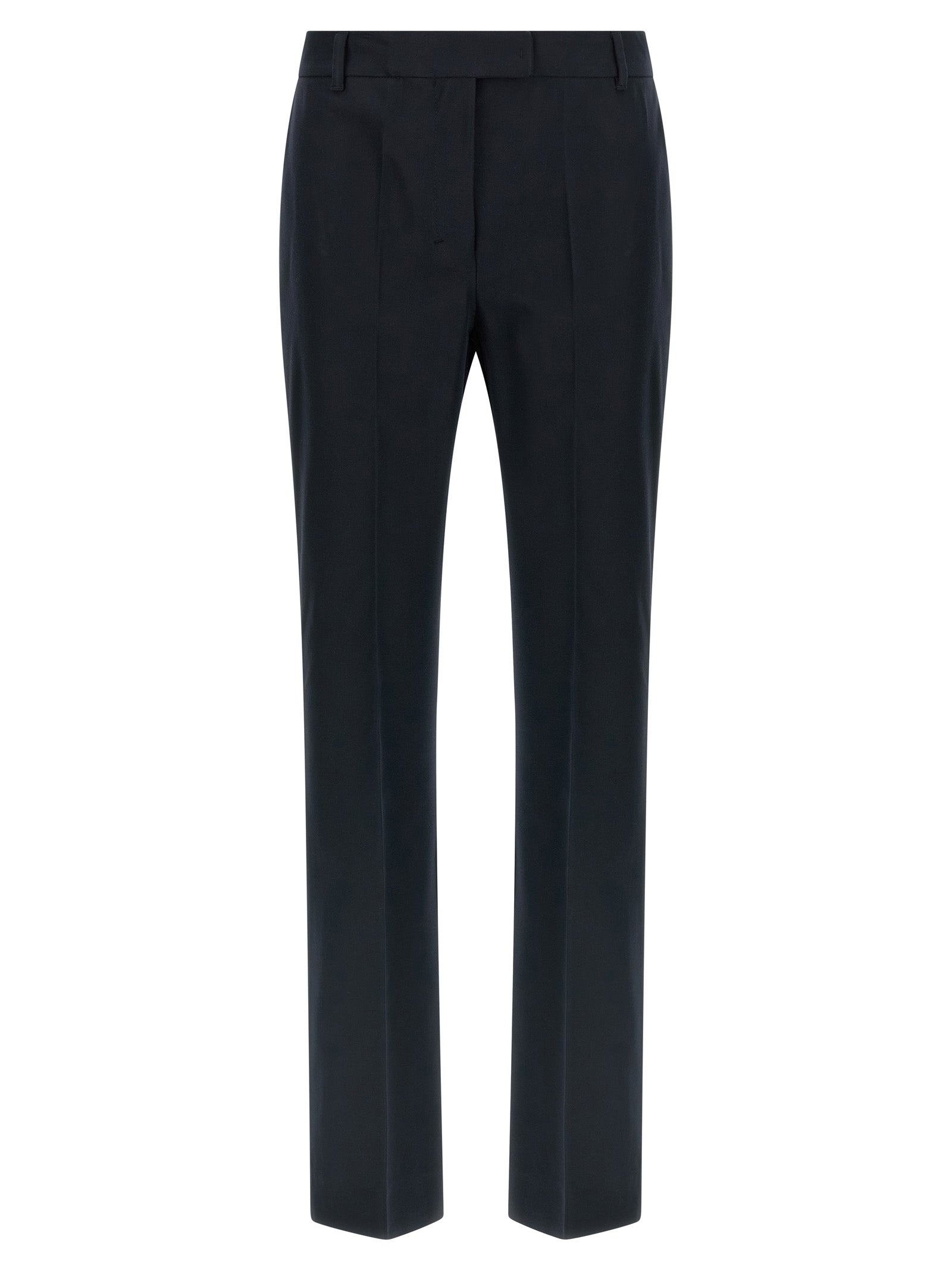 Trousers by S Max Mara for women in stretch viscose cotton blue features a sculptural silhouette, showcasing a sculptural flared & cropped and cropped with a sophisticated for a sculptural finish.