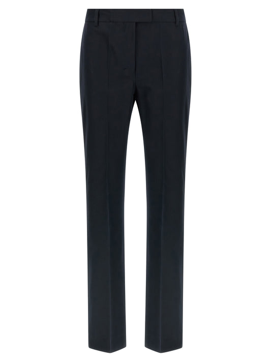 Trousers by S Max Mara for women in stretch viscose cotton blue features a sculptural silhouette, showcasing a sculptural flared & cropped and cropped with a sophisticated for a sculptural finish.