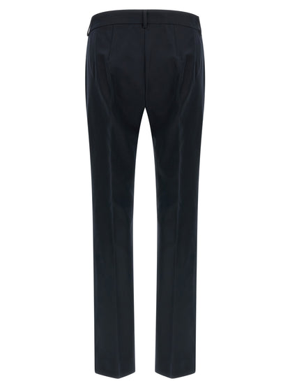 Trousers by S Max Mara for women in stretch viscose cotton blue presents a perennial silhouette, meticulously tailored with a flared & cropped cut, cropped finish, and an elegant .