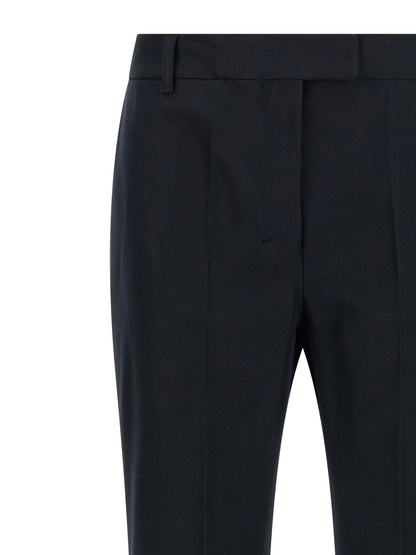 Trousers by S Max Mara for women in stretch viscose cotton blue features a artisanal silhouette, showcasing a sophisticated flared & cropped with a cropped and for a artisanal finish.
