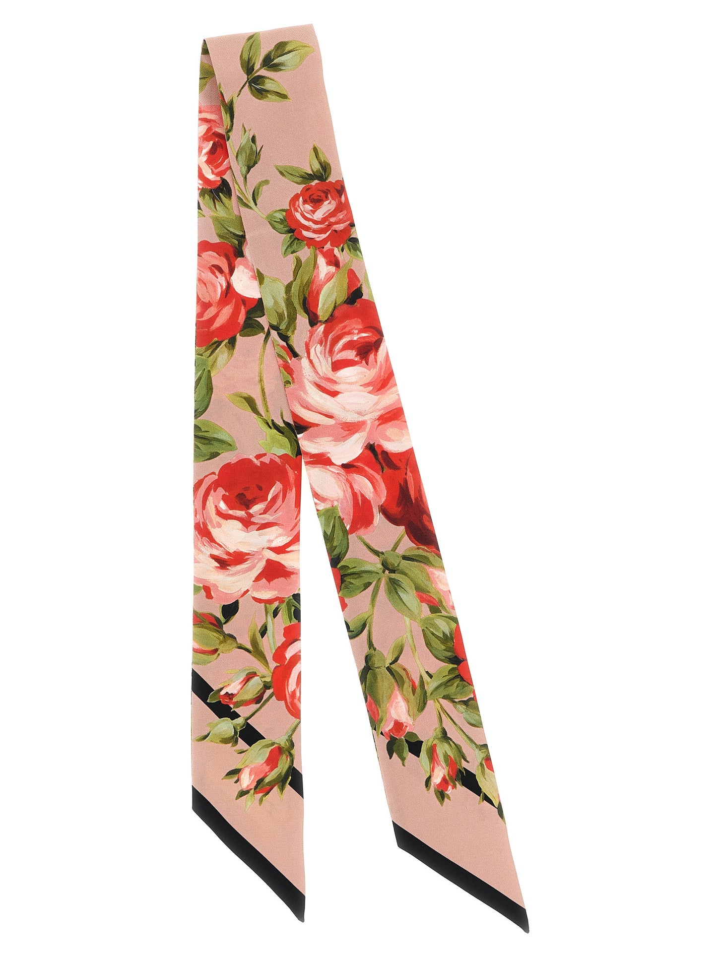 Scarf by Dolce & Gabbana for women in silk twill multicolor, pink, rose, patterned, floral & print features a timeless silhouette, artfully capturing the essence of the timeless Silk Twill Scarf design for a sophisticated look.