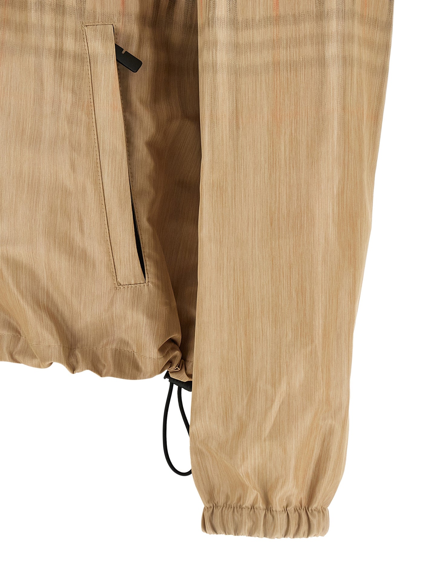 Hooded Windbreaker Jacket by Burberry for men in polyester & viscose beige showcases a urban chic silhouette, detailed with a urban chic and functional hooded & windproof for a polished finish.