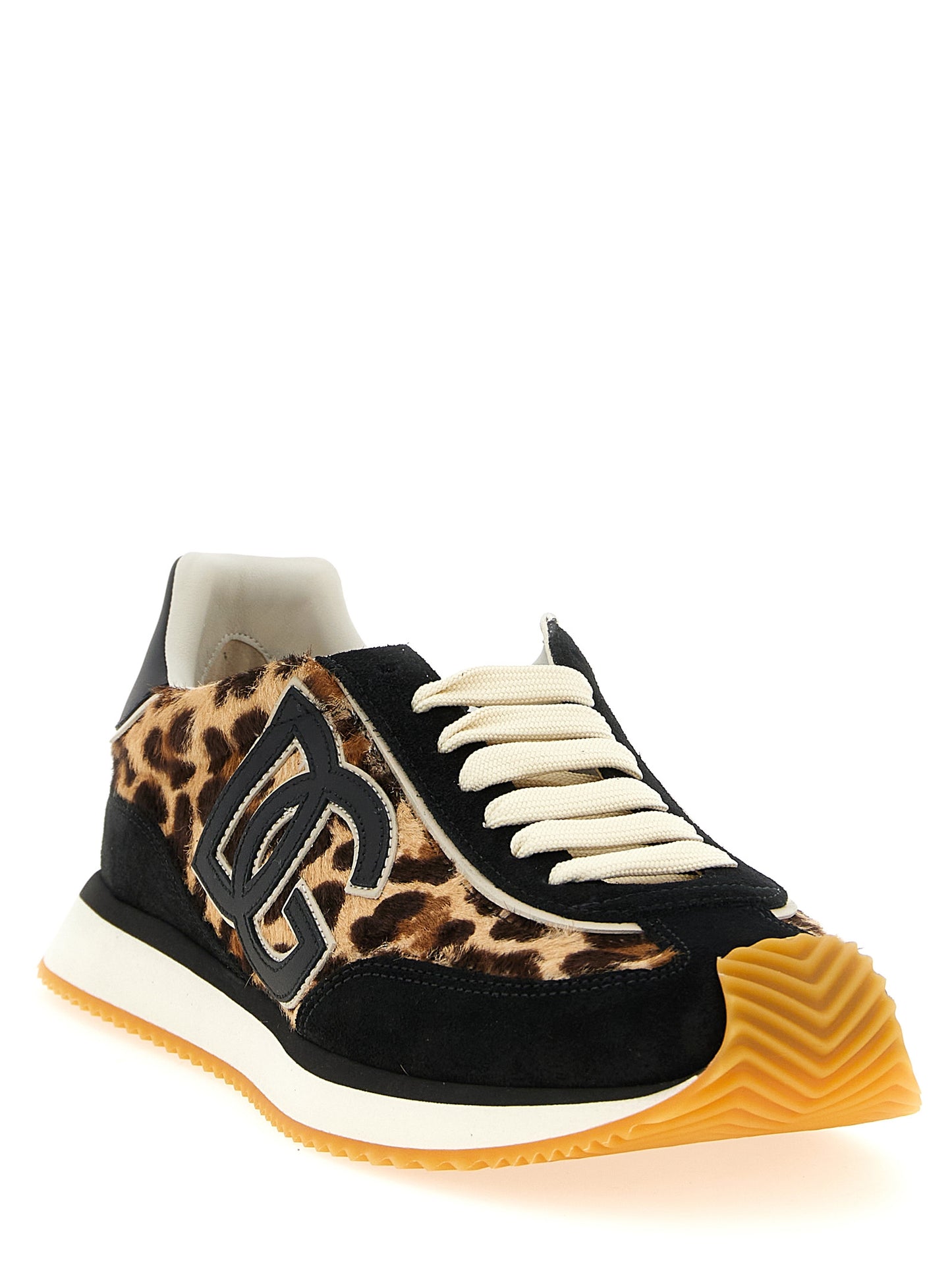 Sneakers by Dolce & Gabbana for women in bos taurus suede calfskin leather multicolor, leopard-print & print presents a sumptuous silhouette, artfully capturing the essence of the Pony Women's Low Top Bos Taurus Suede Calfskin Leather Sneakers with its sumptuous low-top style design.