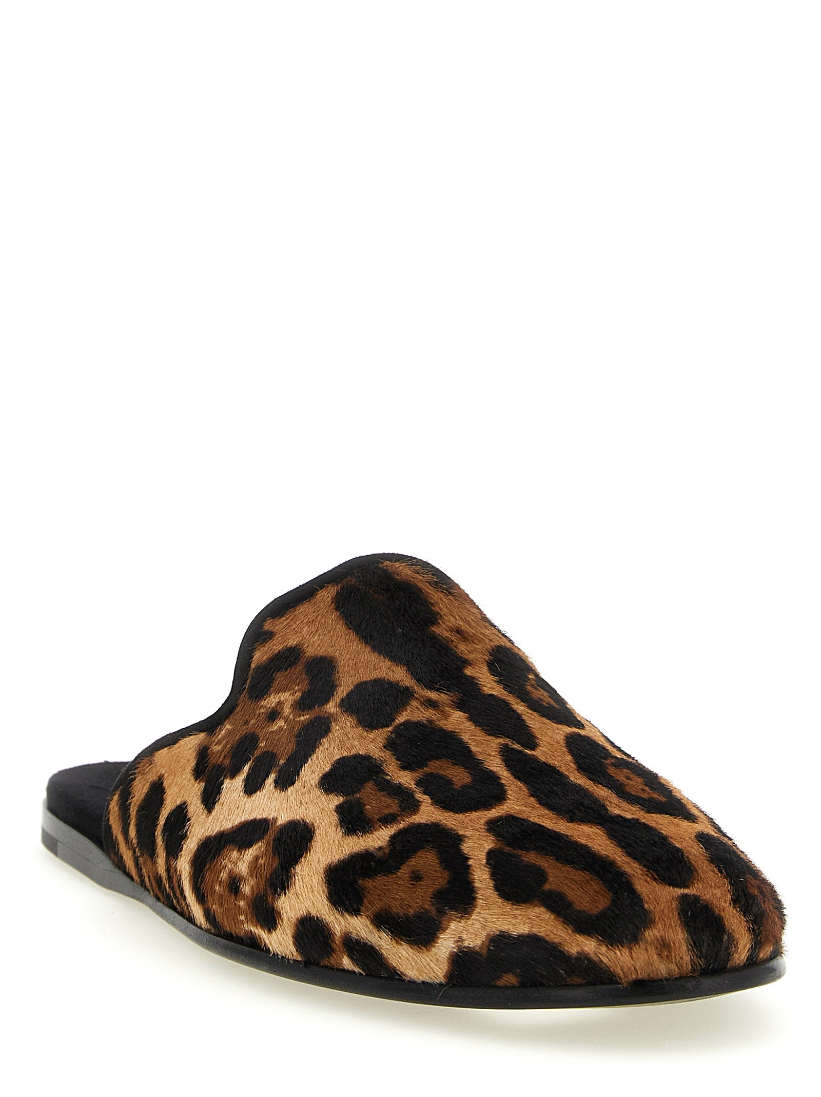 Flat Slippers Shoes by Dolce & Gabbana for men in tu goat & calfskin leather brown & print features an ergonomic silhouette, perfectly showcasing Pony Men's TU Goat & Calfskin Leather Flat Slippers Shoes with its distinct flat and elegant .