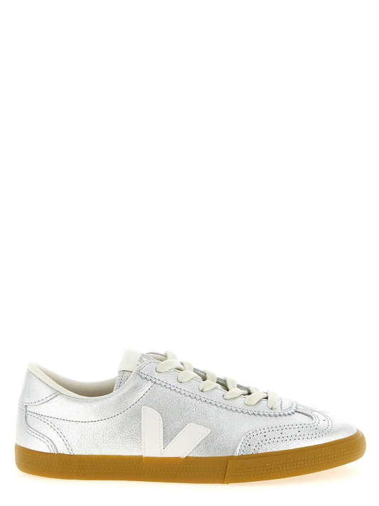Sneakers by Veja for women in leather & rubber silver features an timeless silhouette from the Women's Fashion Leather & Rubber Sneakers collection, showcasing a signature fashion style with an timeless finish.