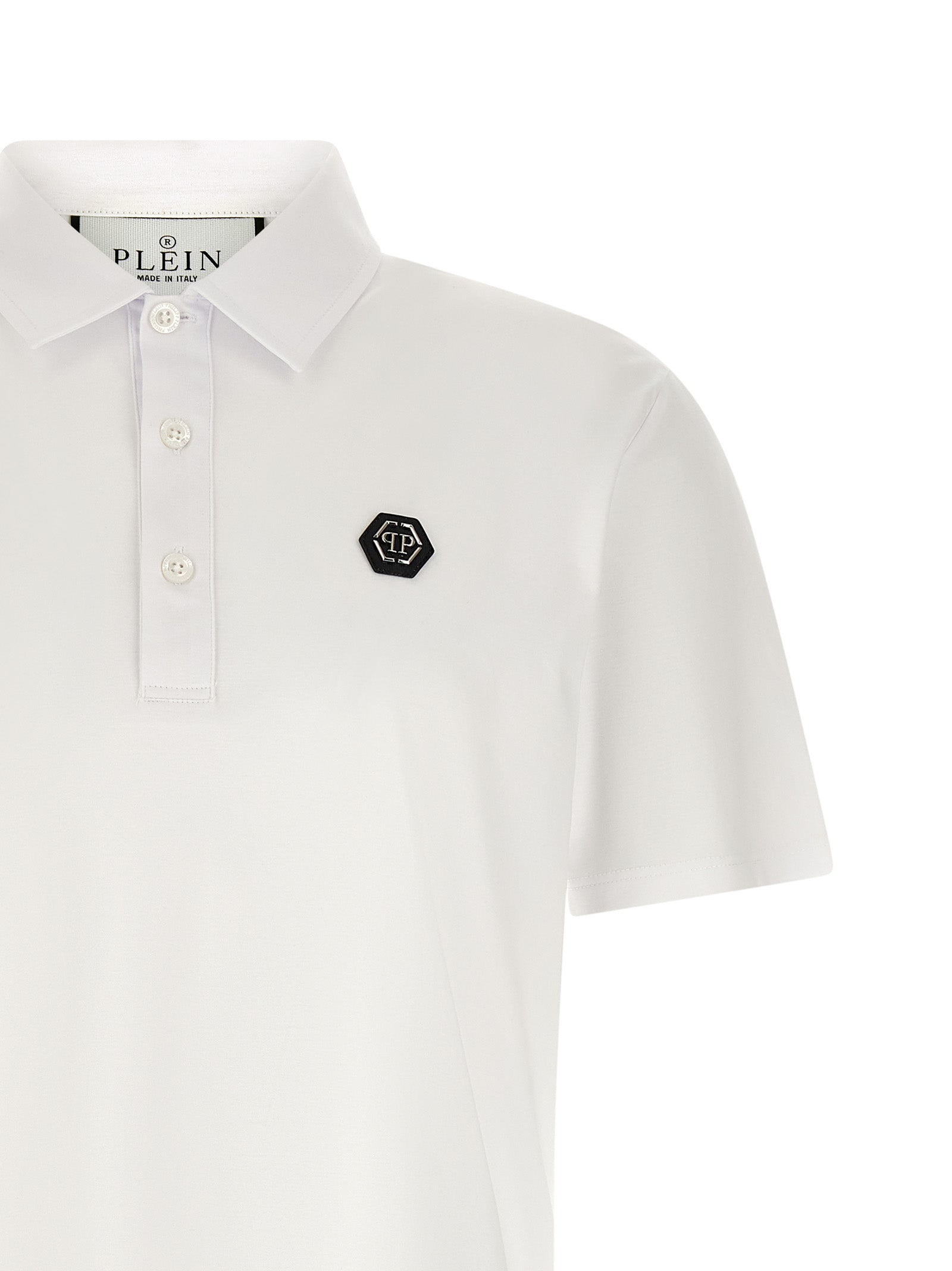Polo Shirt by Philipp Plein for men in cotton white features a eye catching silhouette, showcasing a refined and for a eye catching finish.