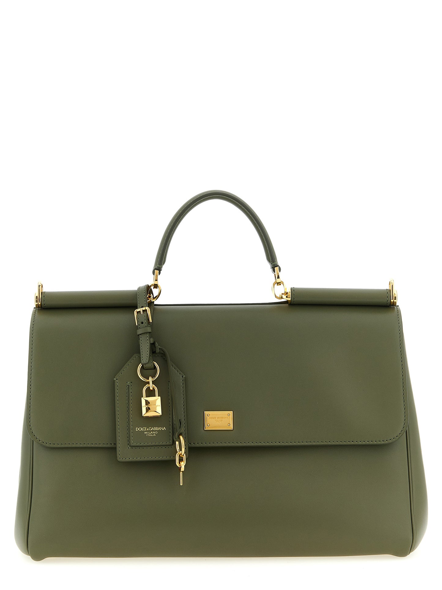 Flap Handbag by Dolce & Gabbana for women in bos taurus calf suede leather bicolour & green features a exquisite silhouette, showcasing a secure flap & zipper and exquisite with versatile shoulder-strap, adjustable-strap & handle for a exquisite finish.