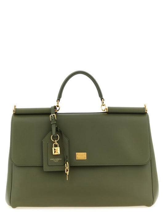 Flap Handbag by Dolce & Gabbana for women in bos taurus calf suede leather bicolour & green features a exquisite silhouette, showcasing a secure flap & zipper and exquisite with versatile shoulder-strap, adjustable-strap & handle for a exquisite finish.