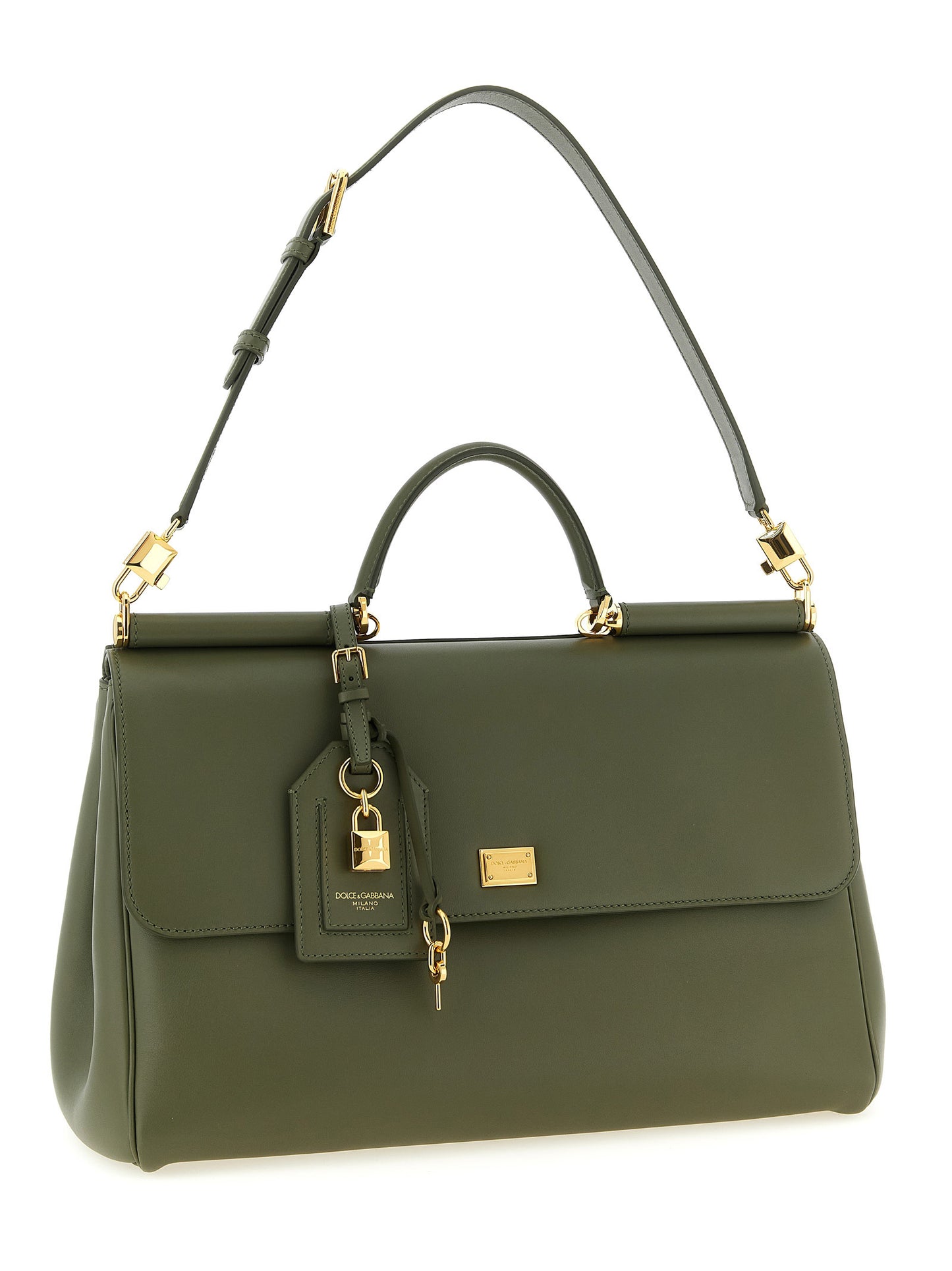 Flap Handbag by Dolce & Gabbana for women in bos taurus calf suede leather bicolour & green presents a ornamental silhouette, showcasing a secure flap & zipper, ample , and versatile shoulder-strap, adjustable-strap & handle for a ornamental finish.