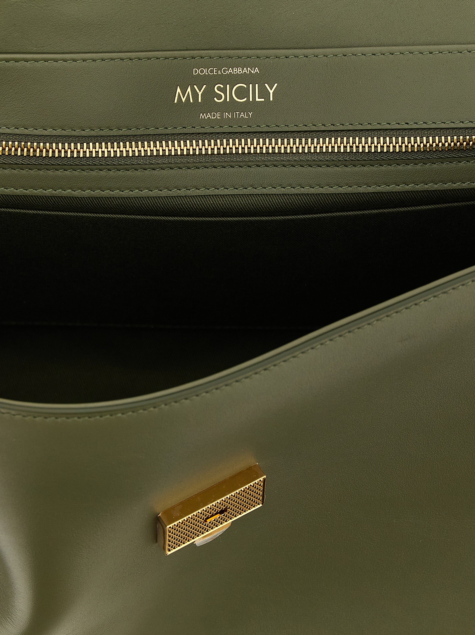 Flap Handbag by Dolce & Gabbana for women in bos taurus calf suede leather bicolour & green features a refined silhouette, showcasing a secure flap & zipper, organized , and versatile shoulder-strap, adjustable-strap & handle for a refined finish.