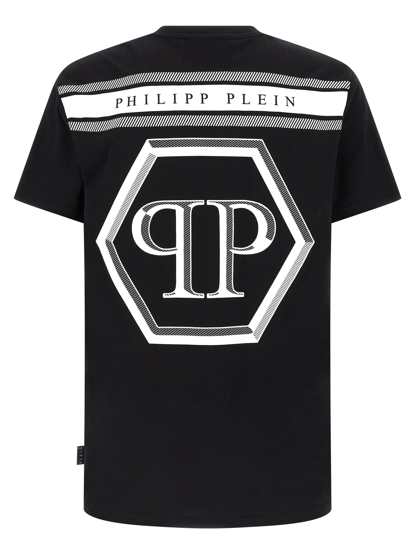T-Shirt by Philipp Plein for men in cotton black & print features a plush silhouette, showcasing a sophisticated crew neckline and for a truly plush finish.