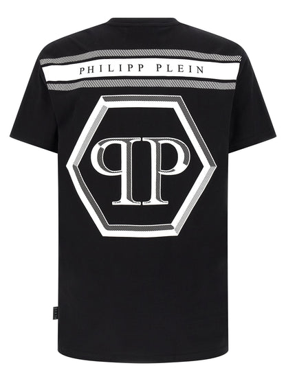 T-Shirt by Philipp Plein for men in cotton black & print features a plush silhouette, showcasing a sophisticated crew neckline and for a truly plush finish.