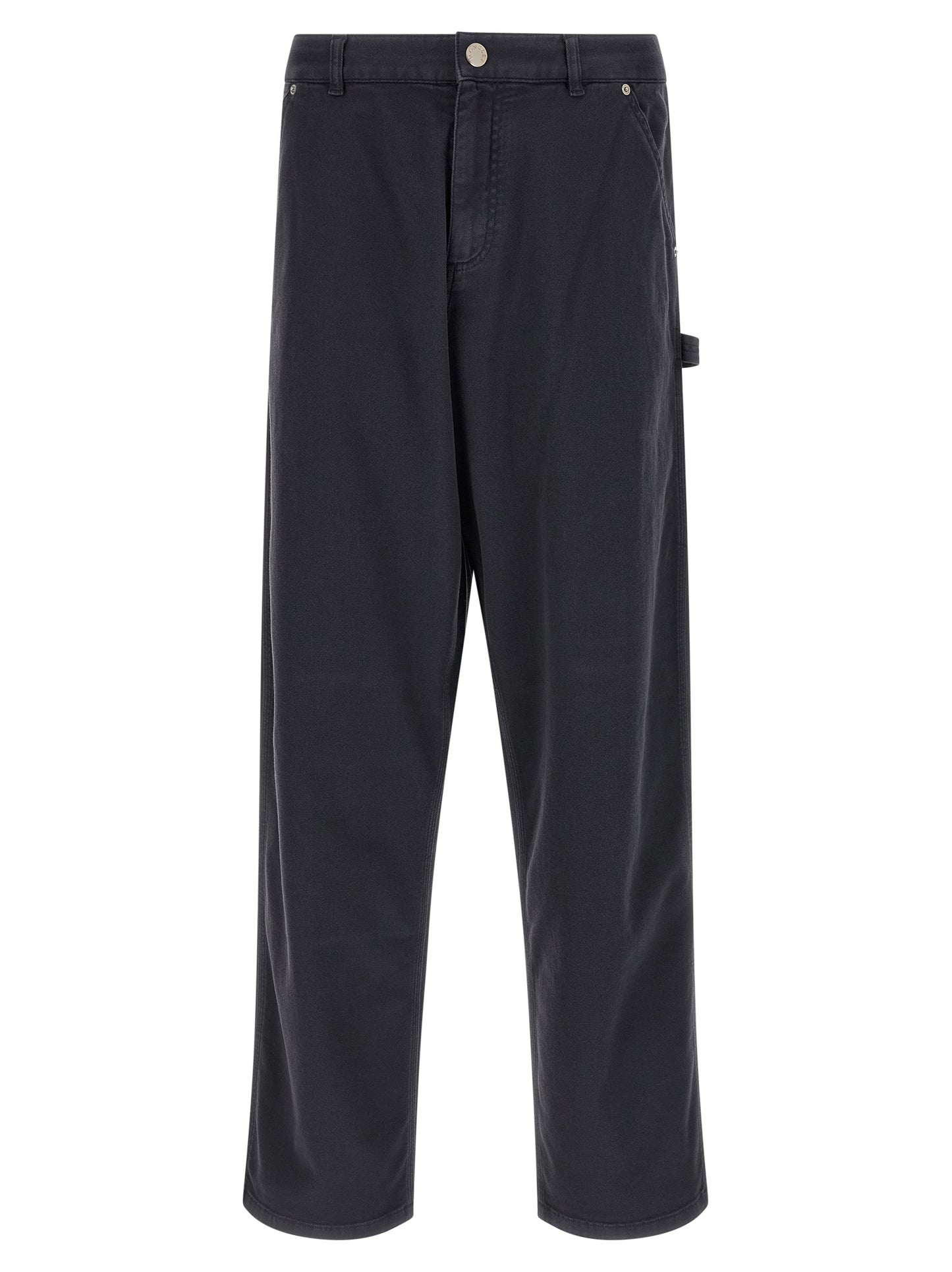 Cargo Pants by Moncler for men in stretch cotton felt blue features an stylish straight-leg & wide with a long and , expertly finished with stylish utility detailing.