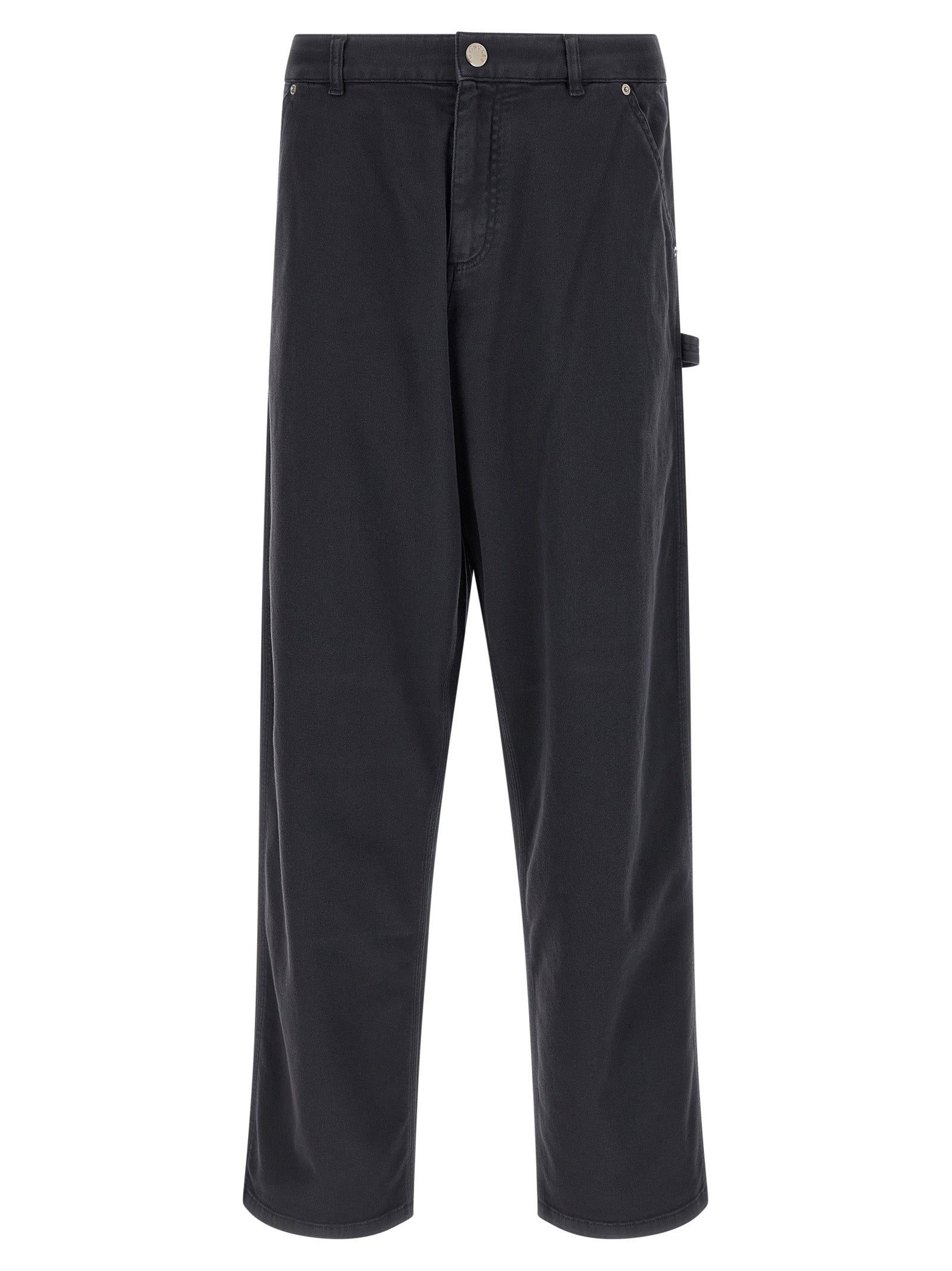 Cargo Pants by Moncler for men in stretch cotton felt blue features an stylish straight-leg & wide with a long and , expertly finished with stylish utility detailing.