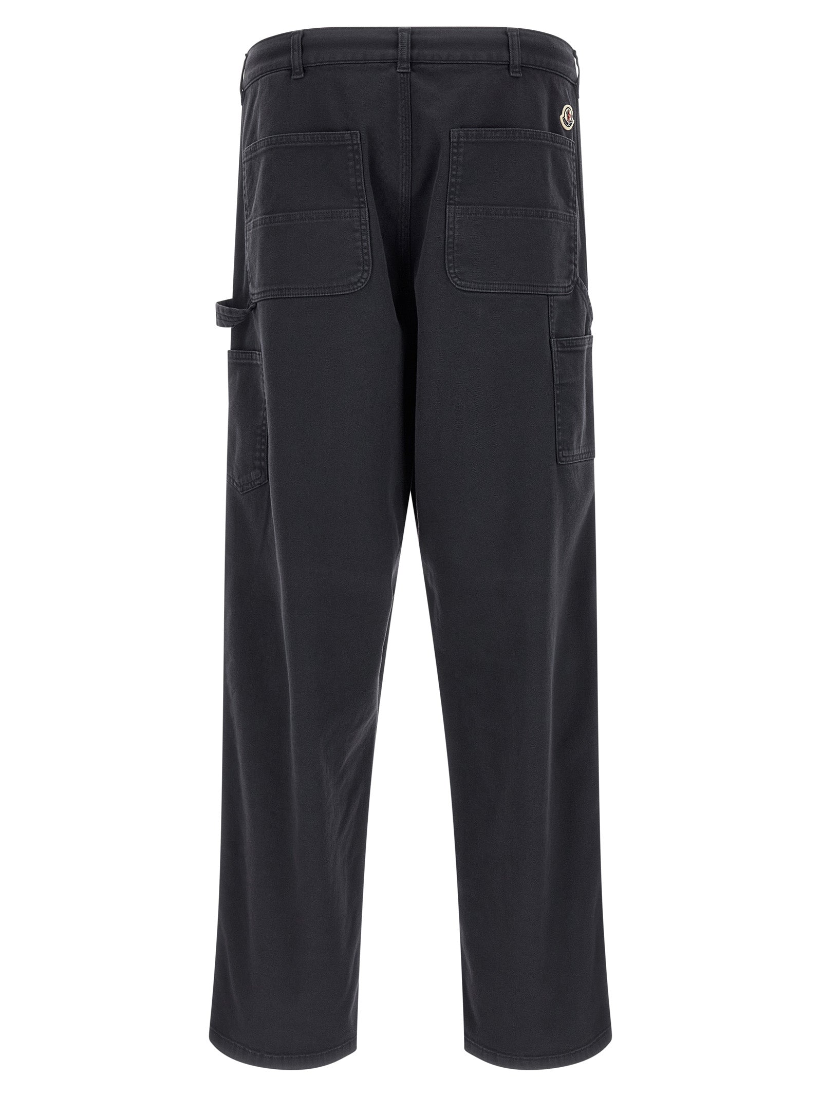 Cargo Pants by Moncler for men in stretch cotton felt blue features an urban chic straight-leg & wide with a and long, creating a urban chic aesthetic for "Moon Behind the Hill".