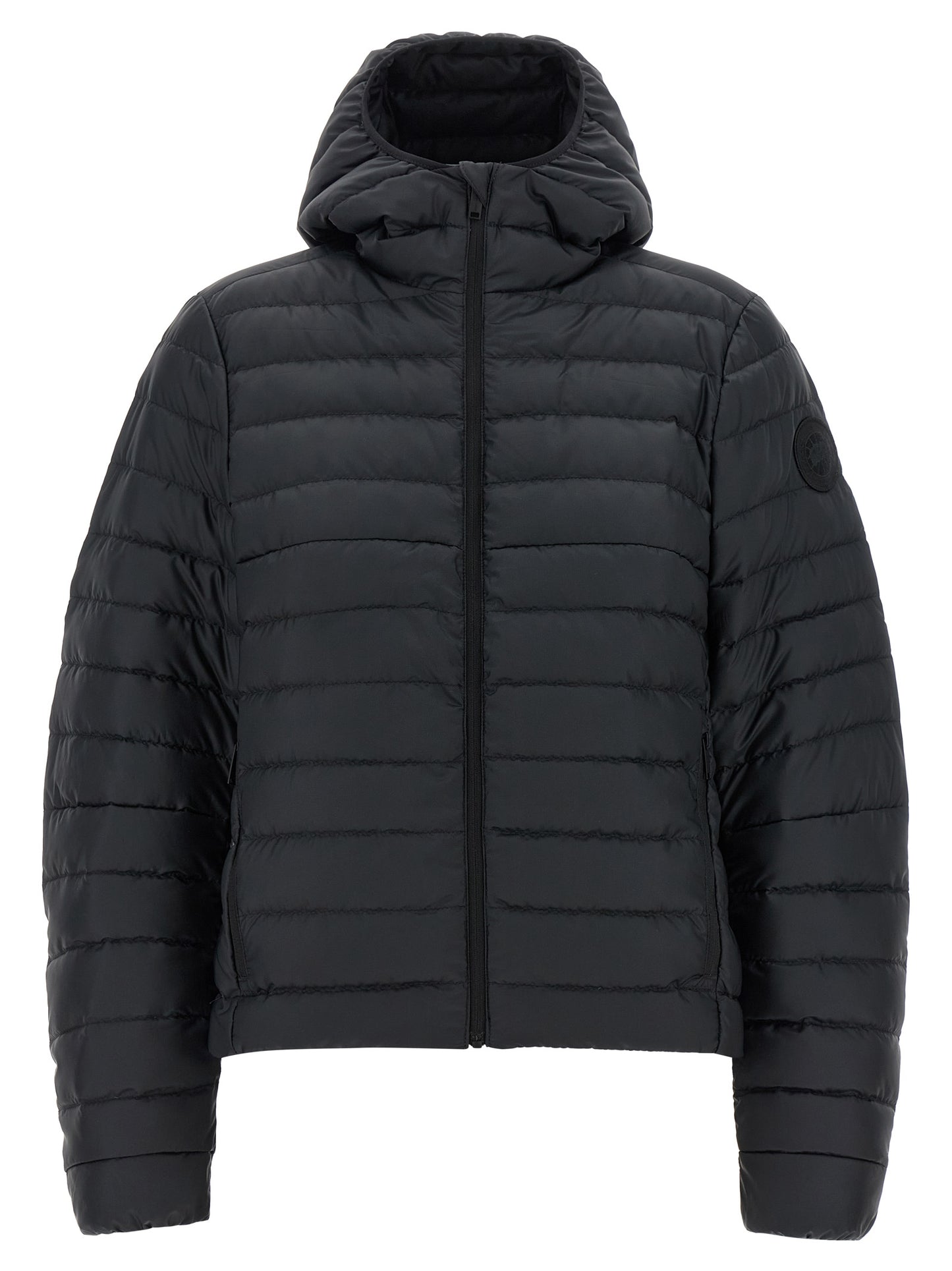 Hooded Puffer Jacket by Canada Goose for women in polyamide black presents a effortlessly chic silhouette, showcasing a sophisticated hooded neckline and premium pockets, hooded & insulated for a truly effortlessly chic finish.