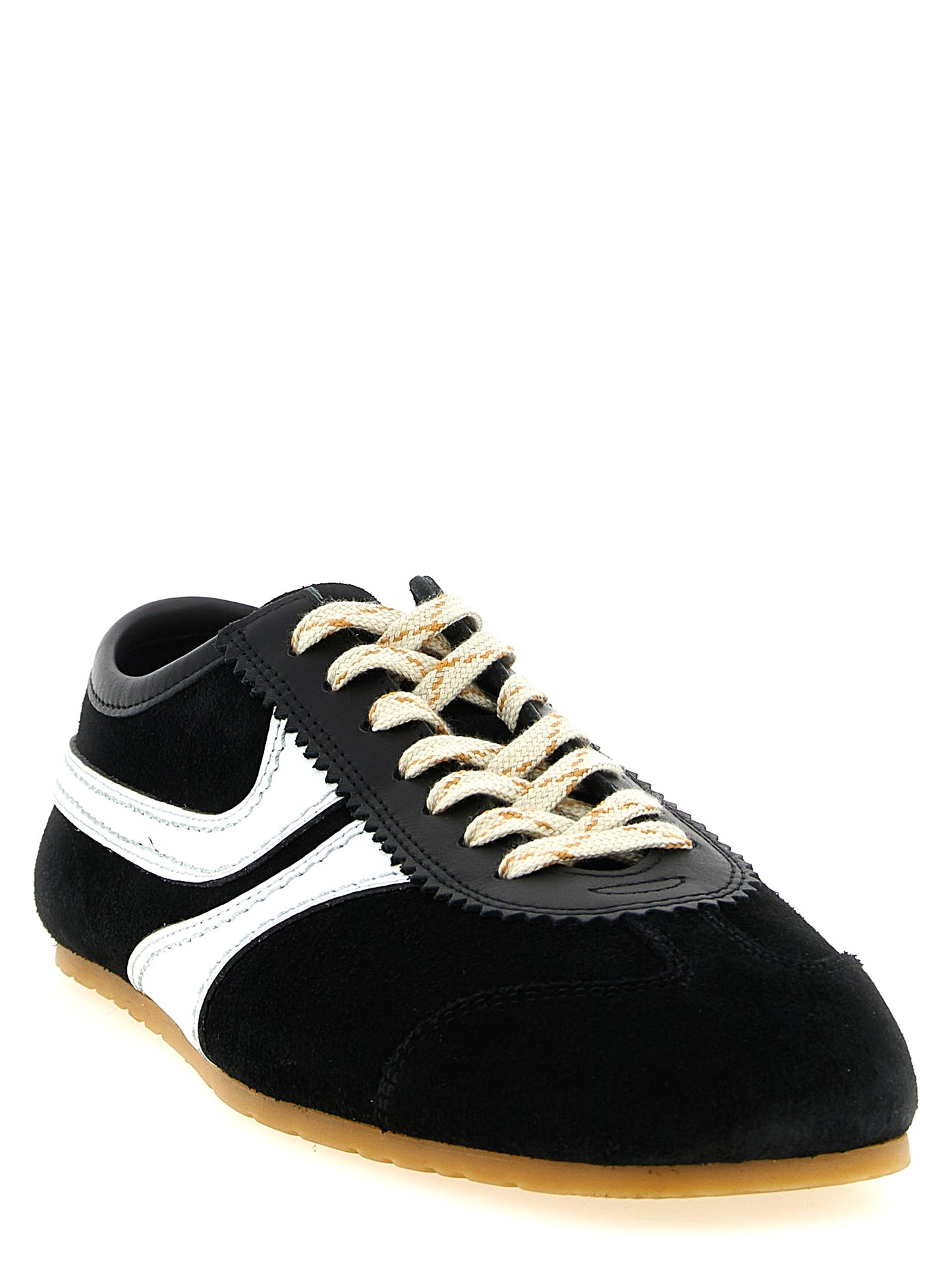 Sneakers by Dries Van Noten for men in suede calfskin leather bicolour, black & white features a chic design, perfectly showcasing the chic fashion style of this Icon Men's Fashion Suede Calfskin Leather Sneakers.