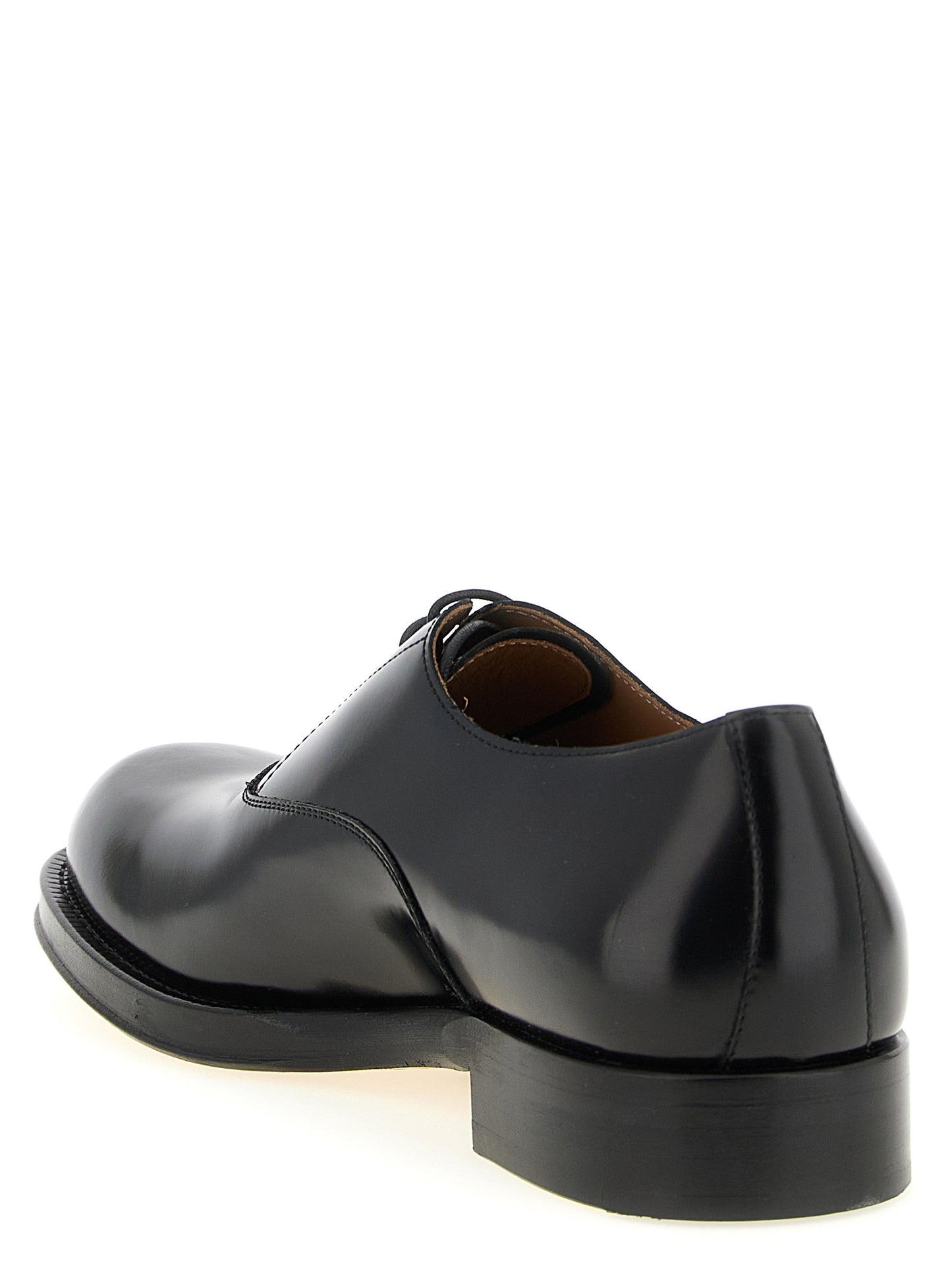Derby Lace-Up Shoes by Dries Van Noten for men in calfskin leather black features an ergonomic silhouette, perfectly showcasing Men's Calfskin Leather Derby Lace-Up Shoes with its distinct and elegant .