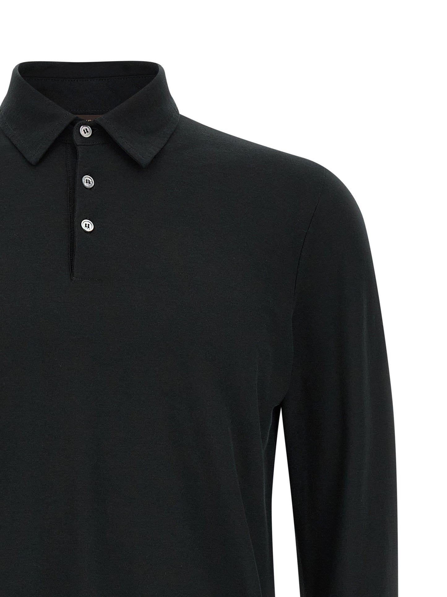 Polo Shirt by ZANONE for men in cotton black presents a sleek silhouette, featuring a refined and for a sleek finish.