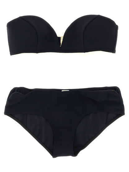 Bikini by Zimmermann for women in stretch polyamide black features an riviera chic silhouette that beautifully encapsulates the signature aesthetic of the Women's Stretch Polyamide Bikini.