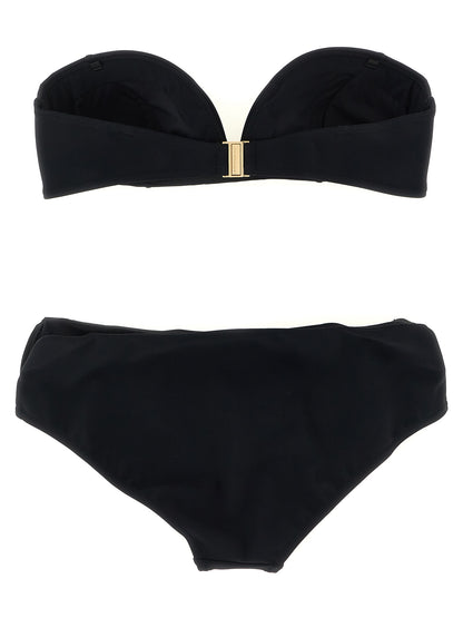 Bikini by Zimmermann for women in stretch polyamide black features an riviera chic silhouette that beautifully encapsulates the signature aesthetic of the Women's Stretch Polyamide Bikini.