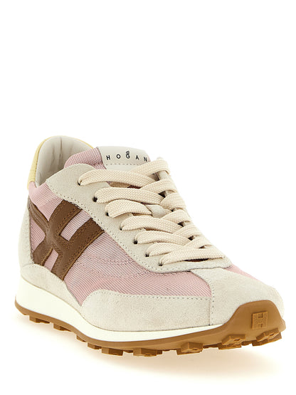 Athletic Sneakers by Hogan for women in suede calf leather & cotton multicolor features an exquisite silhouette, showcasing the premium athletic style of the Women's Athletic Suede Calf Leather & Cotton Sneakers with an exquisite finish.