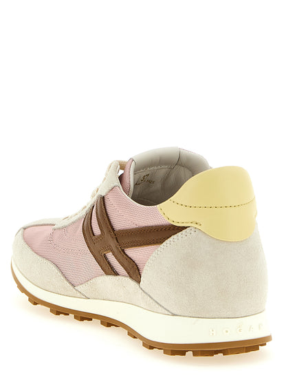 Athletic Sneakers Hogan women suede calf leather & cotton multicolor featuring a avant-garde Women's Athletic Suede Calf Leather & Cotton Sneakers design with a avant-garde athletic style for a refined finish.