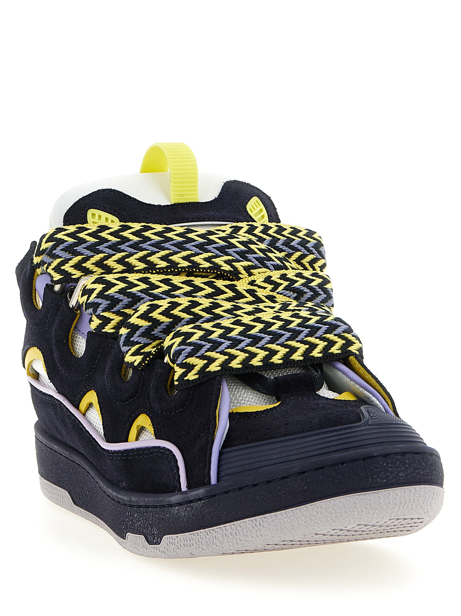 Athletic Sneakers by Lanvin for men in suede calfskin leather & polyester blue & herringbone features an timeless silhouette from the Men's Athletic Suede Calfskin Leather & Polyester Sneakers collection, showcasing a timeless athletic style for a timeless look.