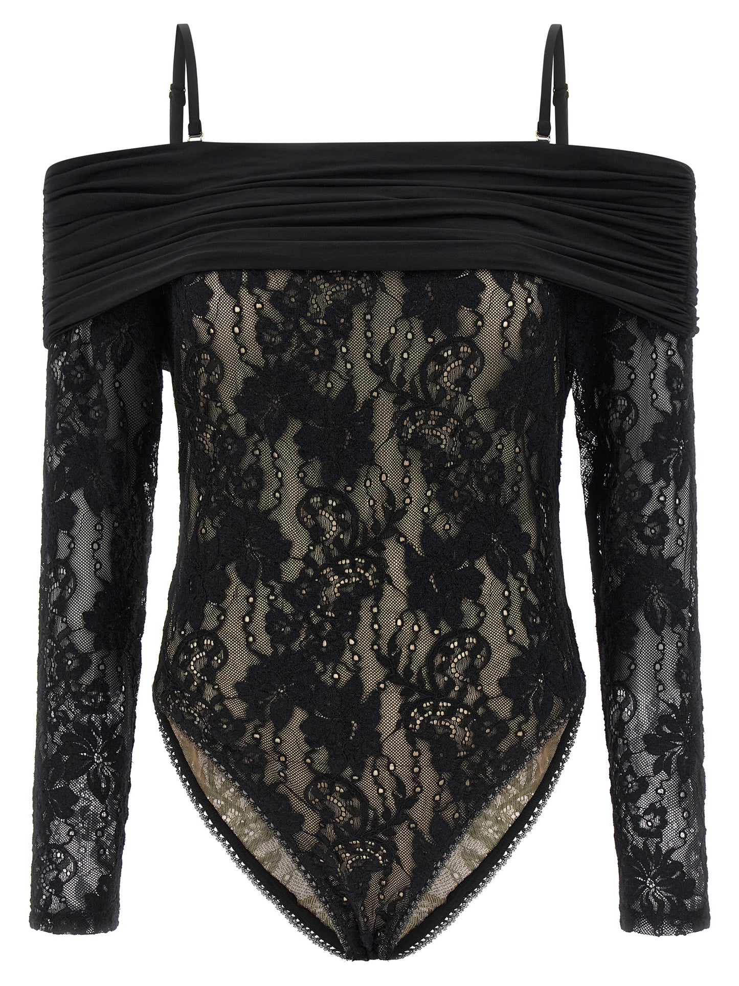 Bodysuit by Zimmermann for women in stretch polyamide black features an exquisite silhouette with a refined and exquisite long-sleeve detailing.