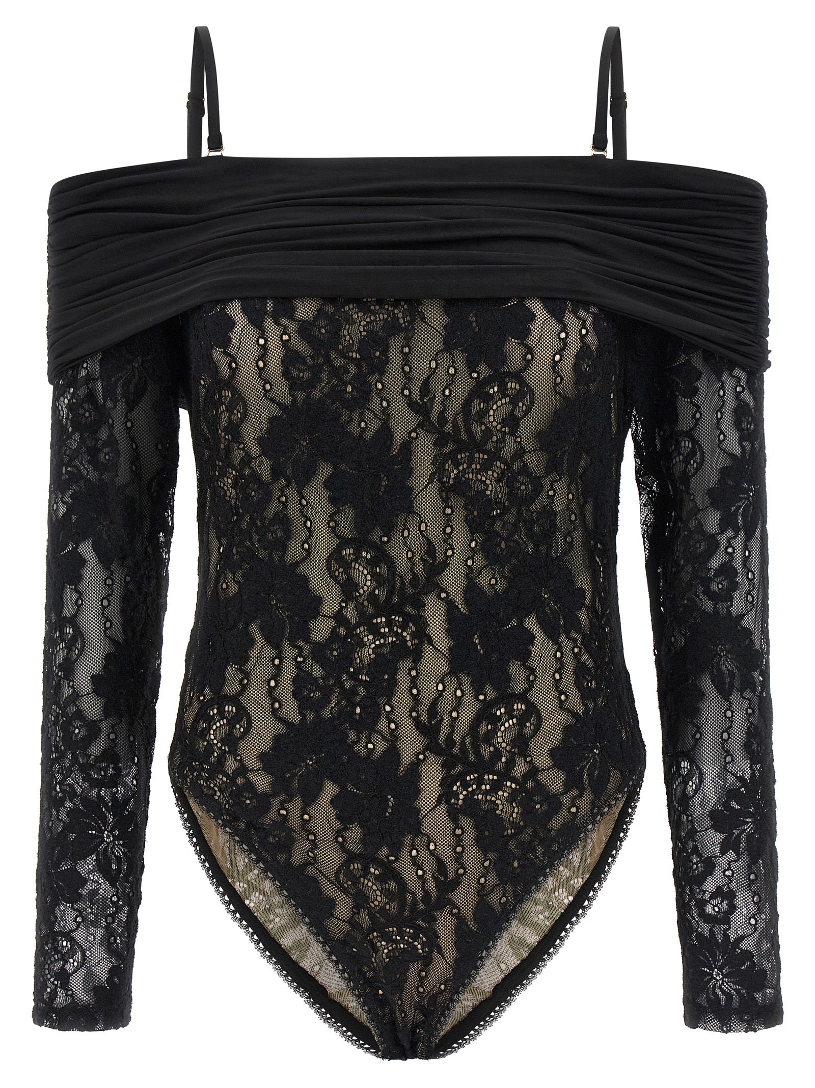 Bodysuit by Zimmermann for women in stretch polyamide black features an exquisite silhouette with a refined and exquisite long-sleeve detailing.