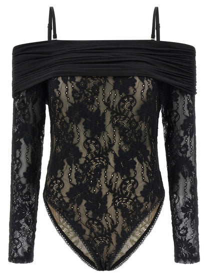 Bodysuit by Zimmermann for women in stretch polyamide black features an exquisite silhouette with a refined and exquisite long-sleeve detailing.