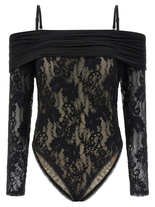 Bodysuit by Zimmermann for women in stretch polyamide black features an exquisite silhouette with a refined and exquisite long-sleeve detailing.