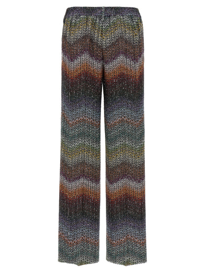Casual Pants by Missoni for women in polyamide & viscose multicolor & patterned features a refined silhouette with a refined straight, defined by a and a refined long for a refined finish.