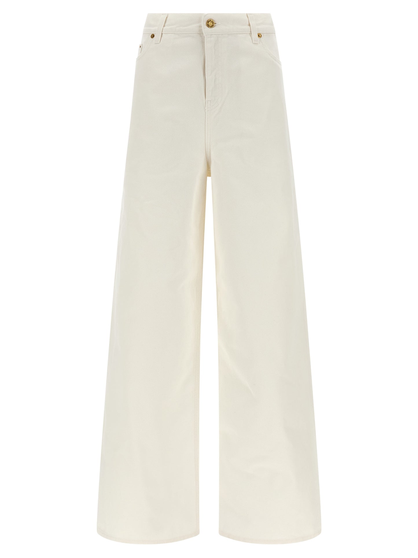Jeans by Golden Goose for women in denim cotton white features an refined tailoring silhouette, showcasing a premium straight-leg, relaxed-fit, wide & boyfriend with a and long cut for a refined tailoring look.