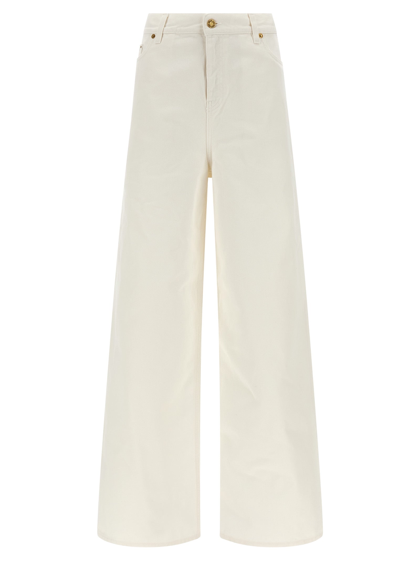 Jeans by Golden Goose for women in denim cotton white features an refined tailoring silhouette, showcasing a premium straight-leg, relaxed-fit, wide & boyfriend with a and long cut for a refined tailoring look.