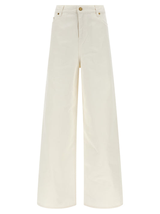 Jeans by Golden Goose for women in denim cotton white features an refined tailoring silhouette, showcasing a premium straight-leg, relaxed-fit, wide & boyfriend with a and long cut for a refined tailoring look.