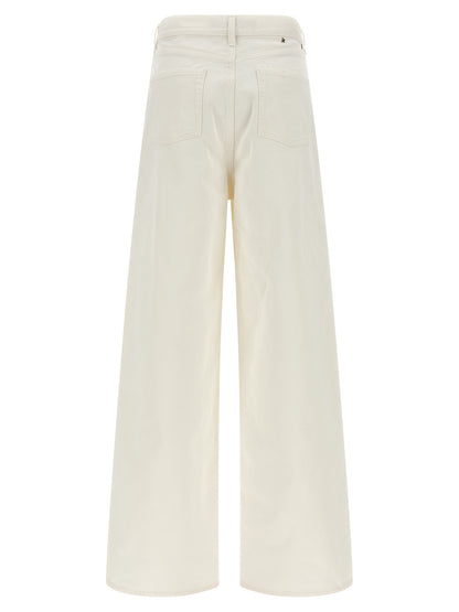 Jeans by Golden Goose for women in denim cotton white features an sartorial straight-leg, relaxed-fit, wide & boyfriend and long with a cut for a sartorial finish.