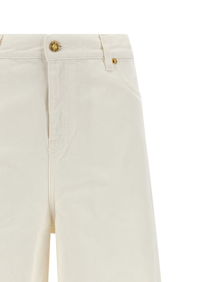 Jeans by Golden Goose for women in denim cotton white presents a tailored silhouette, showcasing a tailored straight-leg, relaxed-fit, wide & boyfriend and long cut with a refined for a truly tailored aesthetic.