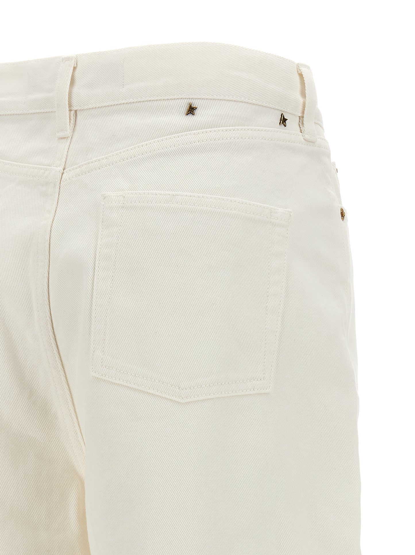 Jeans by Golden Goose for women in denim cotton white features a refined silhouette with a refined straight-leg, relaxed-fit, wide & boyfriend, defined by a and a refined long for a refined finish.