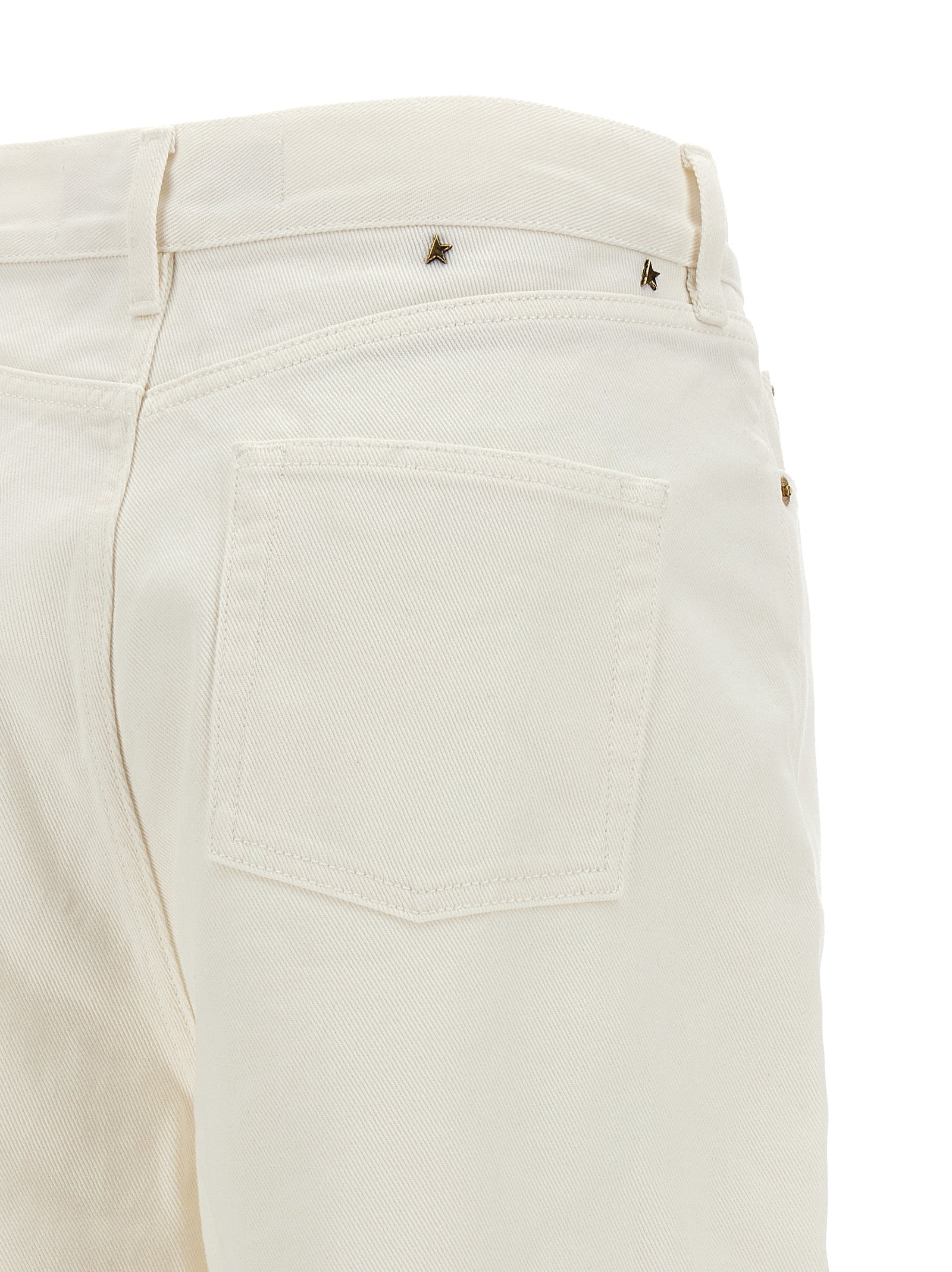 Jeans by Golden Goose for women in denim cotton white features a refined silhouette with a refined straight-leg, relaxed-fit, wide & boyfriend, defined by a and a refined long for a refined finish.