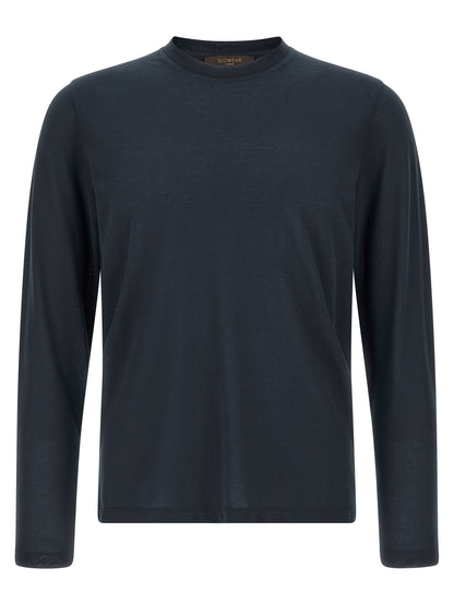 T-Shirt by ZANONE for men in cotton blue features an on trend silhouette, perfectly showcasing a on trend and crew neckline for an elevated aesthetic.