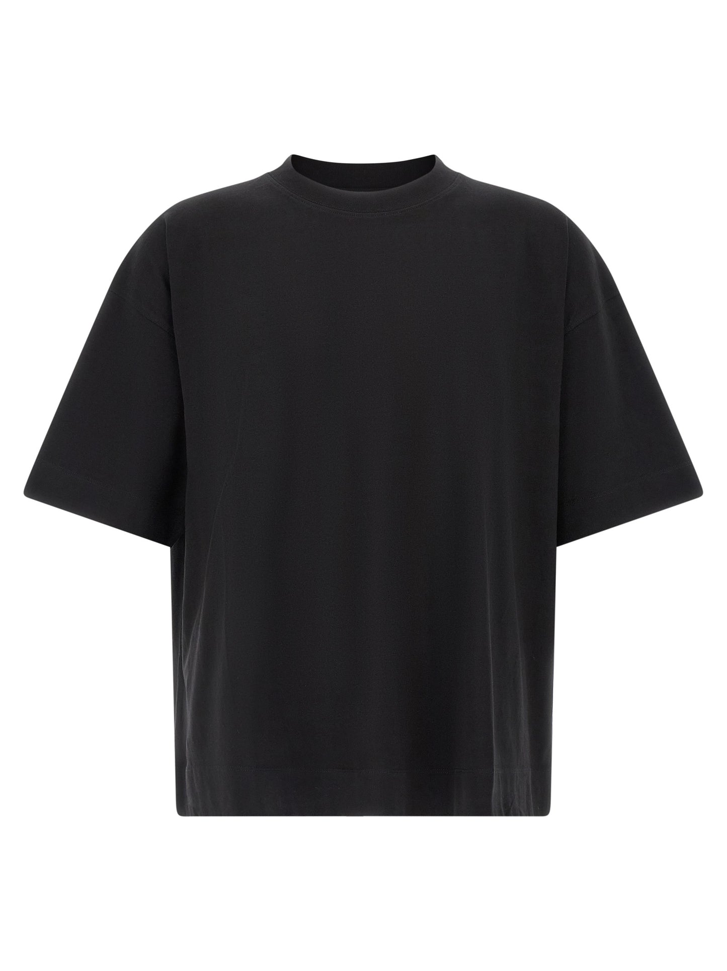 T-Shirt by Dries Van Noten for men in cotton black features an on trend silhouette, perfectly showcasing a on trend short-sleeve and crew neckline for an elevated aesthetic.