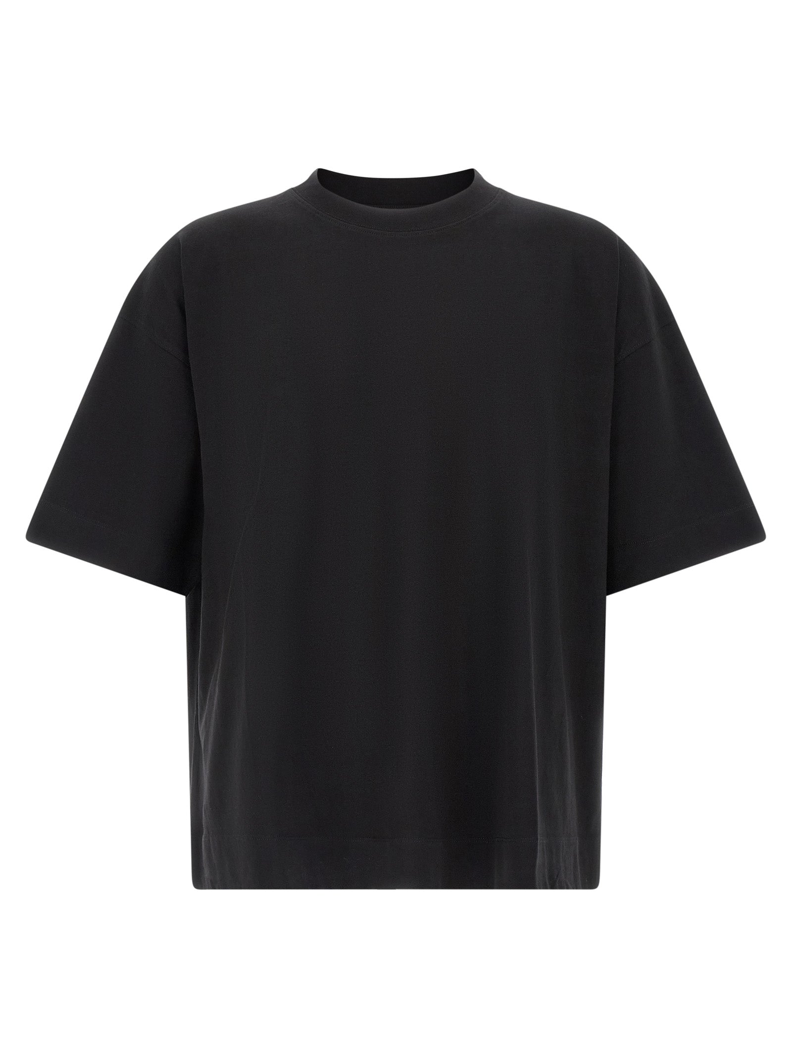 T-Shirt by Dries Van Noten for men in cotton black features an on trend silhouette, perfectly showcasing a on trend short-sleeve and crew neckline for an elevated aesthetic.