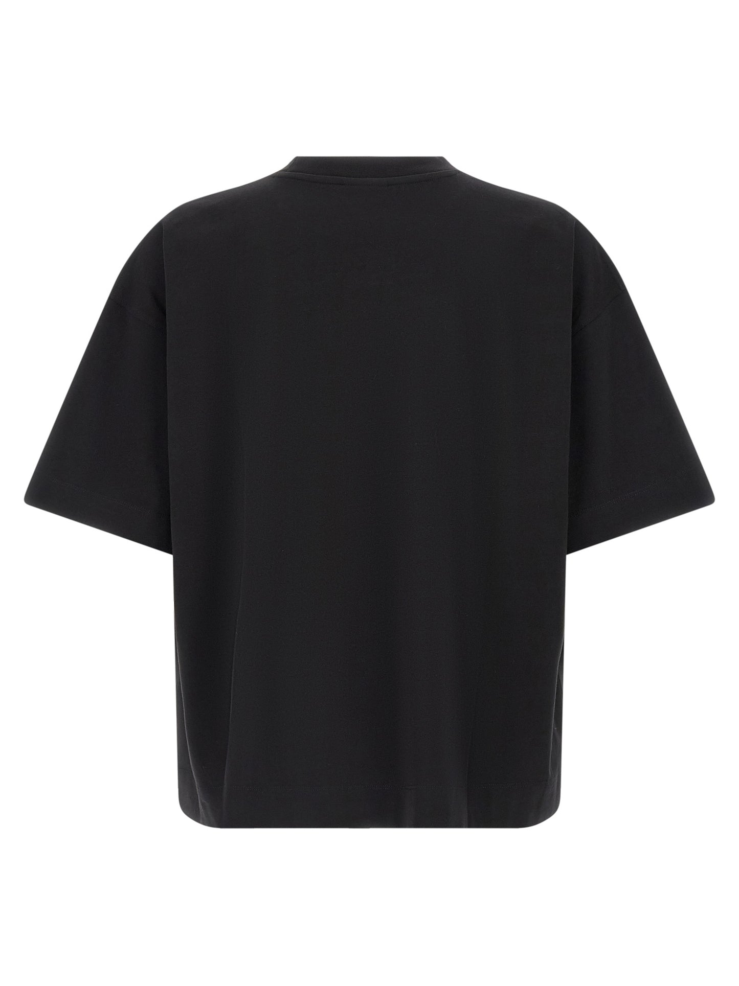T-Shirt by Dries Van Noten for men in cotton black showcases a chic silhouette, artfully detailed with a chic crew neckline and for a chic finish.