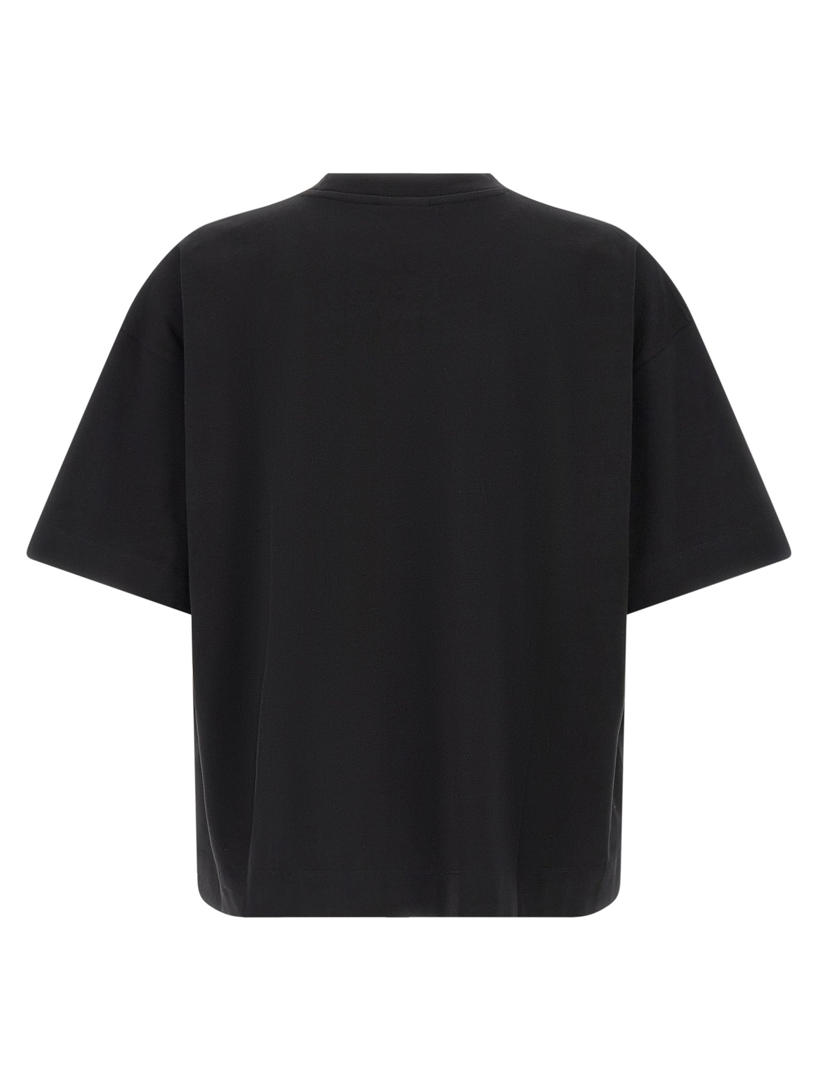 T-Shirt by Dries Van Noten for men in cotton black showcases a chic silhouette, artfully detailed with a chic crew neckline and for a chic finish.