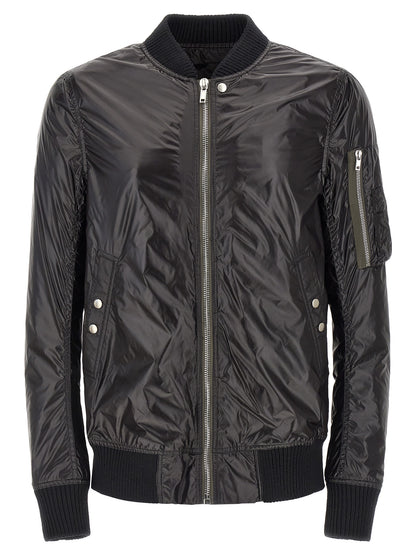Bomber Jacket by Rick Owens for men in nylon black presents a effortlessly chic silhouette, showcasing a sophisticated and premium pockets for a truly effortlessly chic finish.