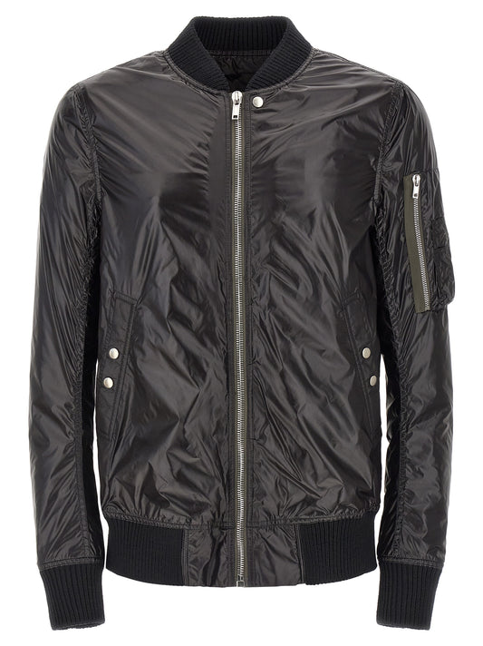 Bomber Jacket by Rick Owens for men in nylon black presents a effortlessly chic silhouette, showcasing a sophisticated and premium pockets for a truly effortlessly chic finish.
