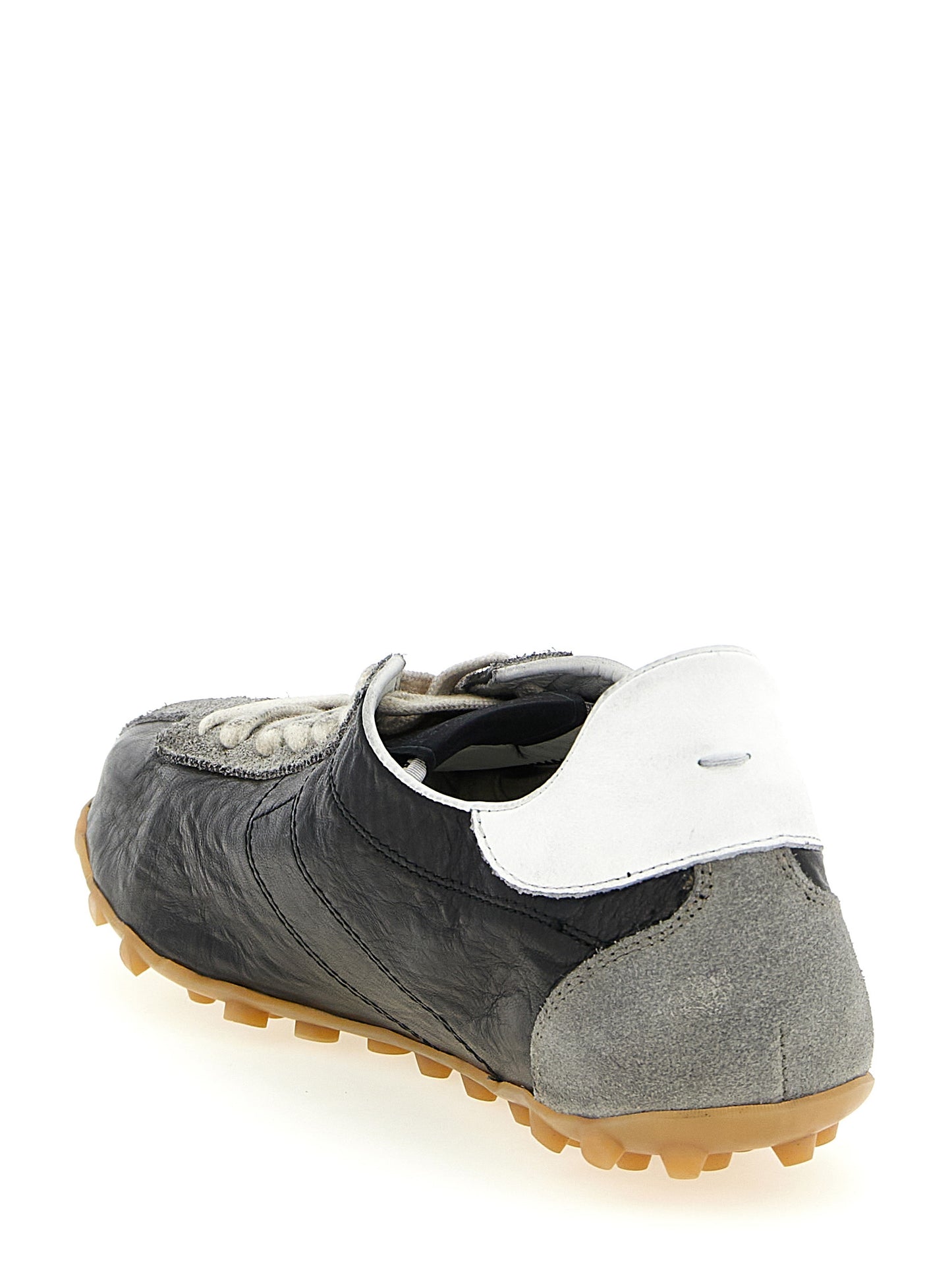 Athletic Sneakers by Maison Margiela for men in capra leather & cashmere multicolor & signature features an timeless silhouette from the Men's Athletic Capra Leather & Cashmere Sneakers collection, showcasing a timeless athletic style for a timeless look.