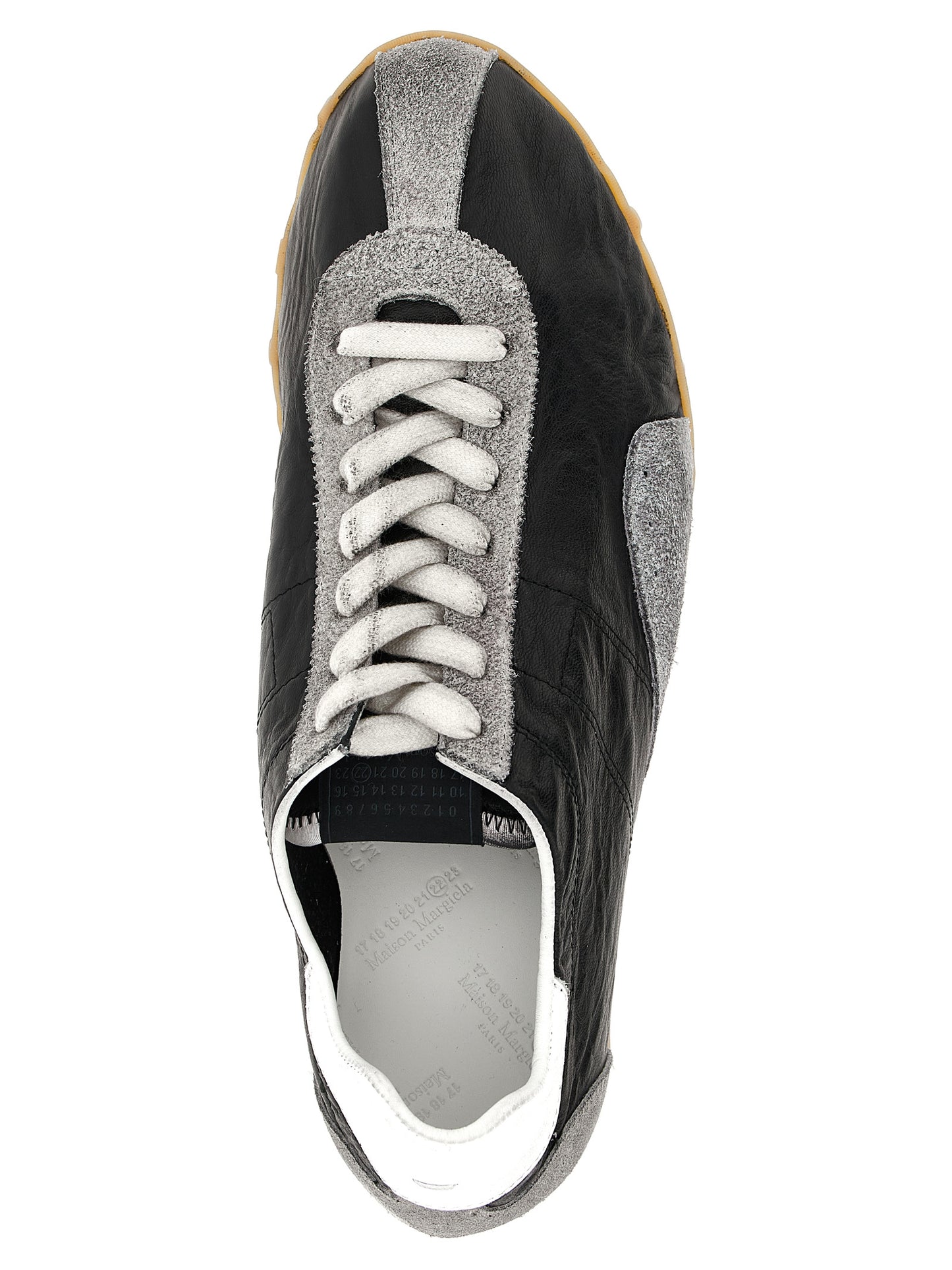 Athletic Sneakers Maison Margiela men capra leather & cashmere multicolor & signature featuring a avant-garde Men's Athletic Capra Leather & Cashmere Sneakers design with a avant-garde athletic style for a refined finish.